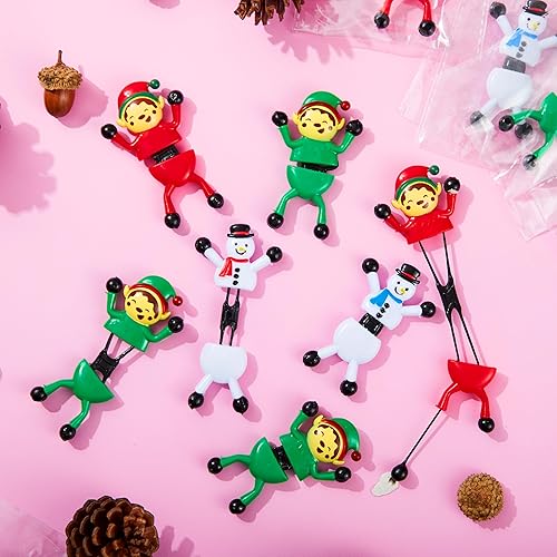 Miniatura 7 de JOYIN 24 juguetes elásticos de hombre escalador de Navidad, 4 diseños de trepadores de pared y rastreador de ventanas para regalo de niños,