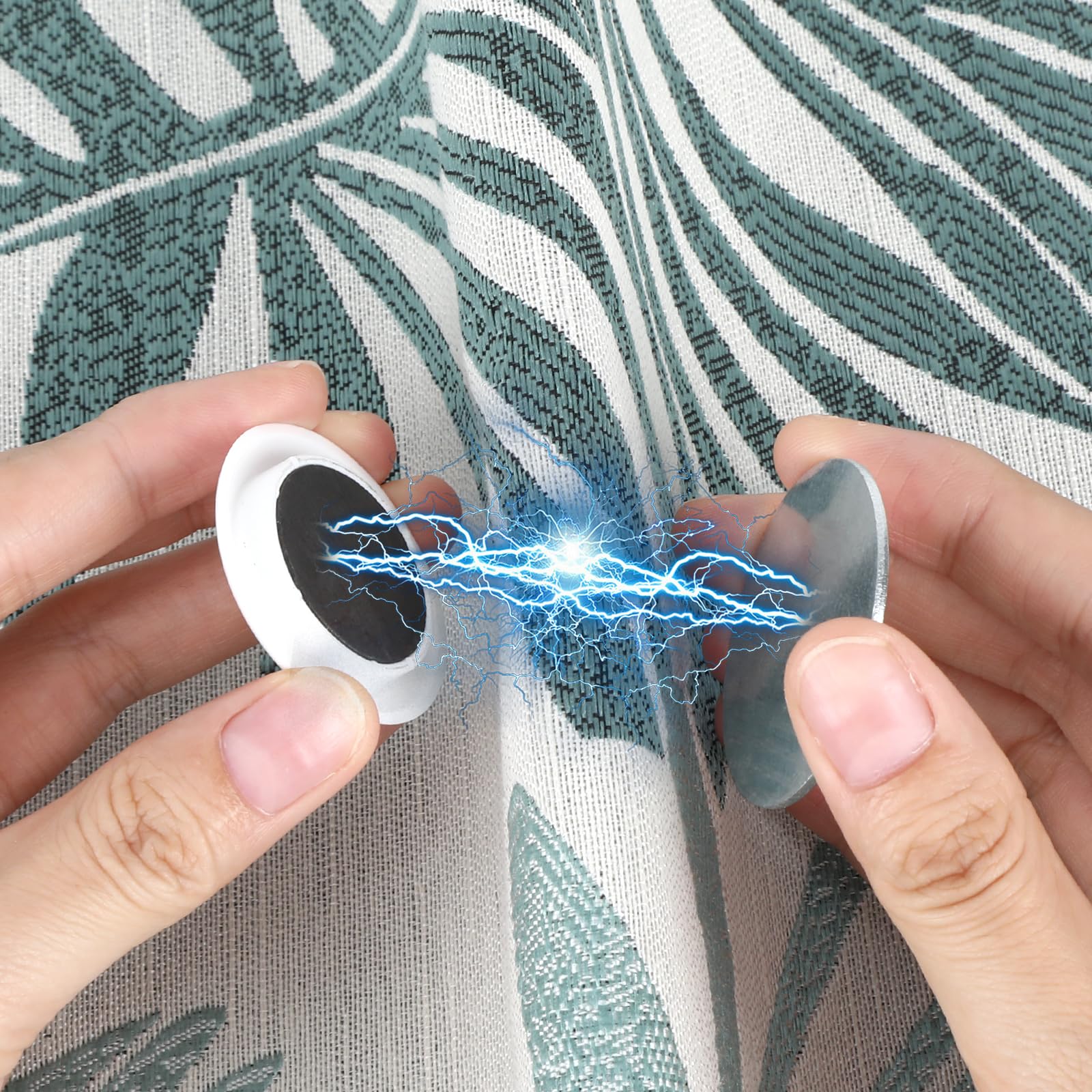 16 Pezzi Pesi per Tende da Esterno, Magneti per Tende da Interno, Impermeabili Calamita per Tende, Rotondi Calamite per Tovaglie, Peso per Tende da Doccia, Fermatende Calamita (Bianco)