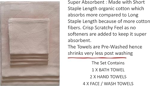 Miniatura 4 de Juego de toallas de baño de algodón orgánico con certificación GOTS, rubor perlado, súper absorbente y de secado rápido, sin suavizantes, respetuoso