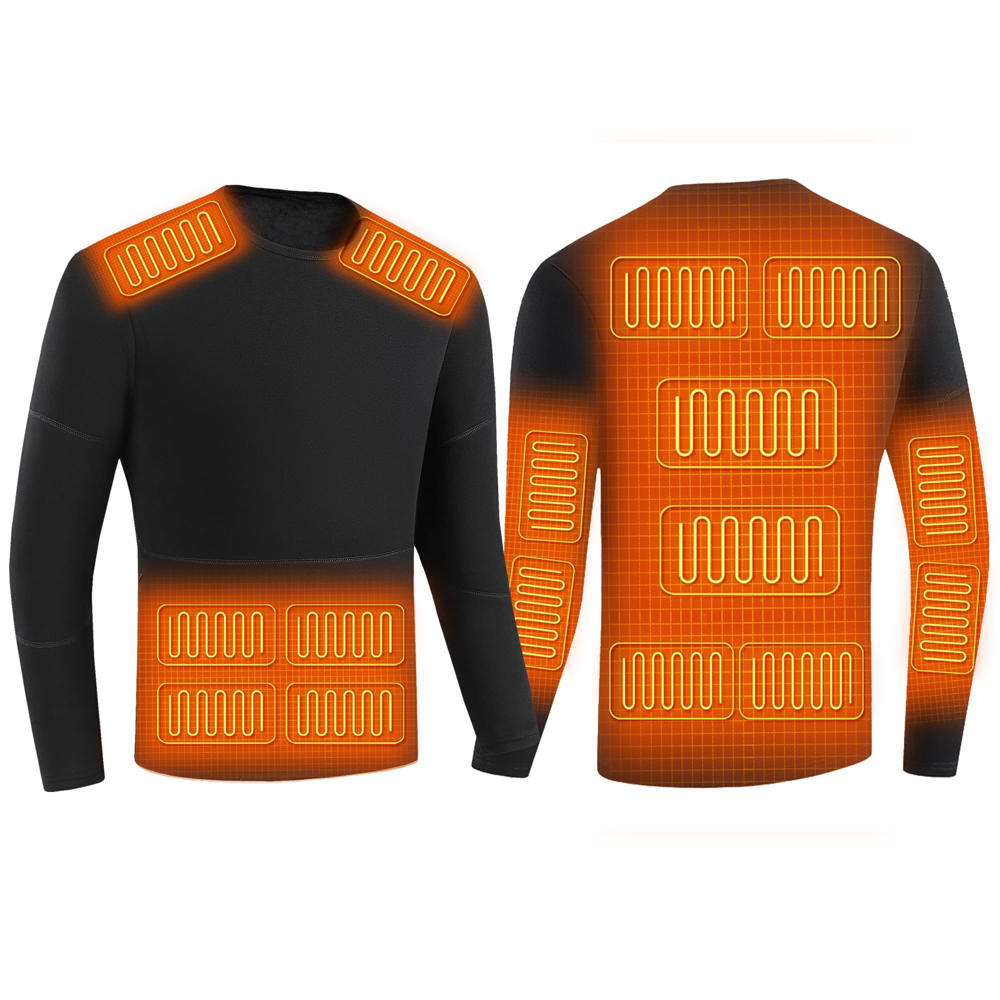 Camisas Térmicas Calentadas, Ropa Interior De Calefacción para Hombre Camiseta De Manga Larga Calentada Eléctrica Superior para La Caza Camping