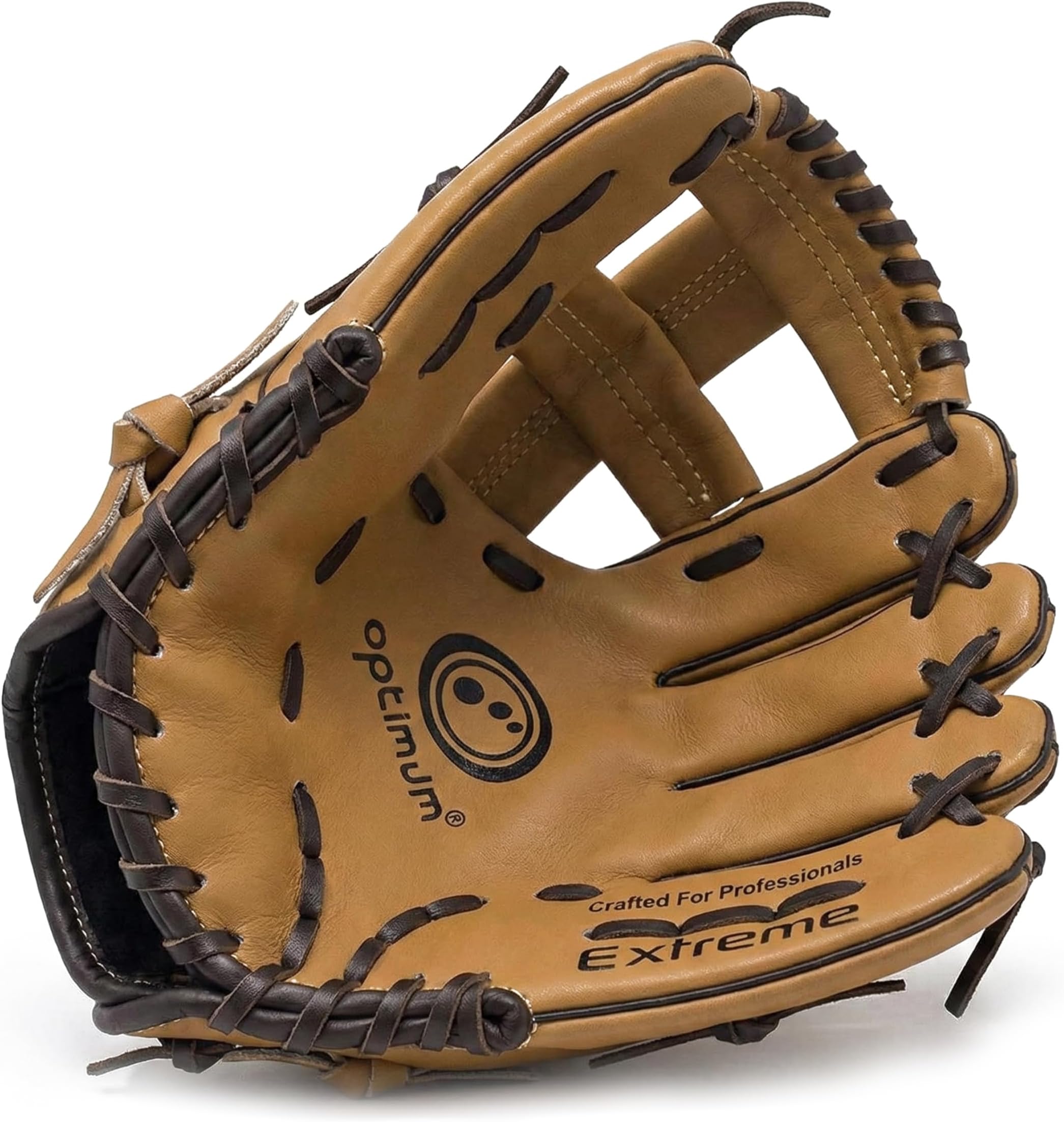 Optimum Extreme Baseball Glove – Left-Hand Catcher, Right-Hand Throw, Deep Pocket, Cushioned Palm, Durable Vinyl & PU Lining – Junior & Senior Sizes