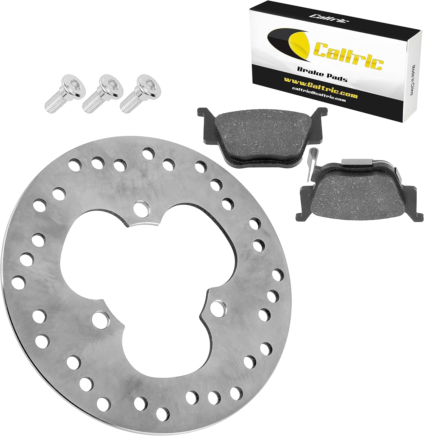 Caltric Rear Brake Disc Rotor with Pads Bolts Compatible