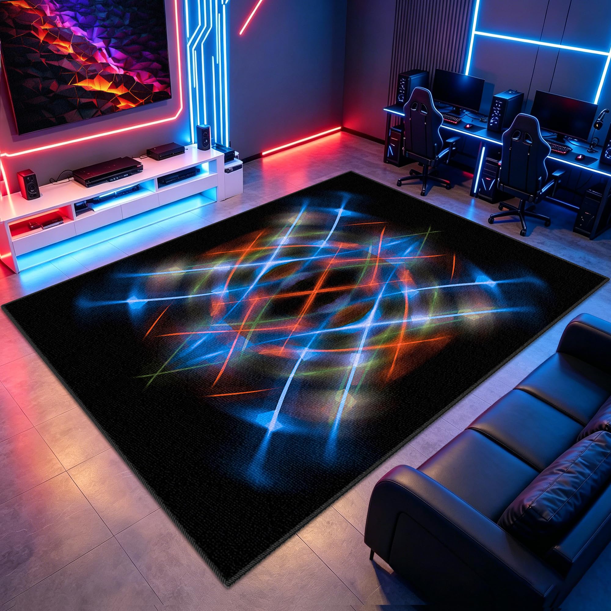 Tapis de Jeu Gaming Évite les Rayures du Fauteuil sur le Sol de la Chambre
