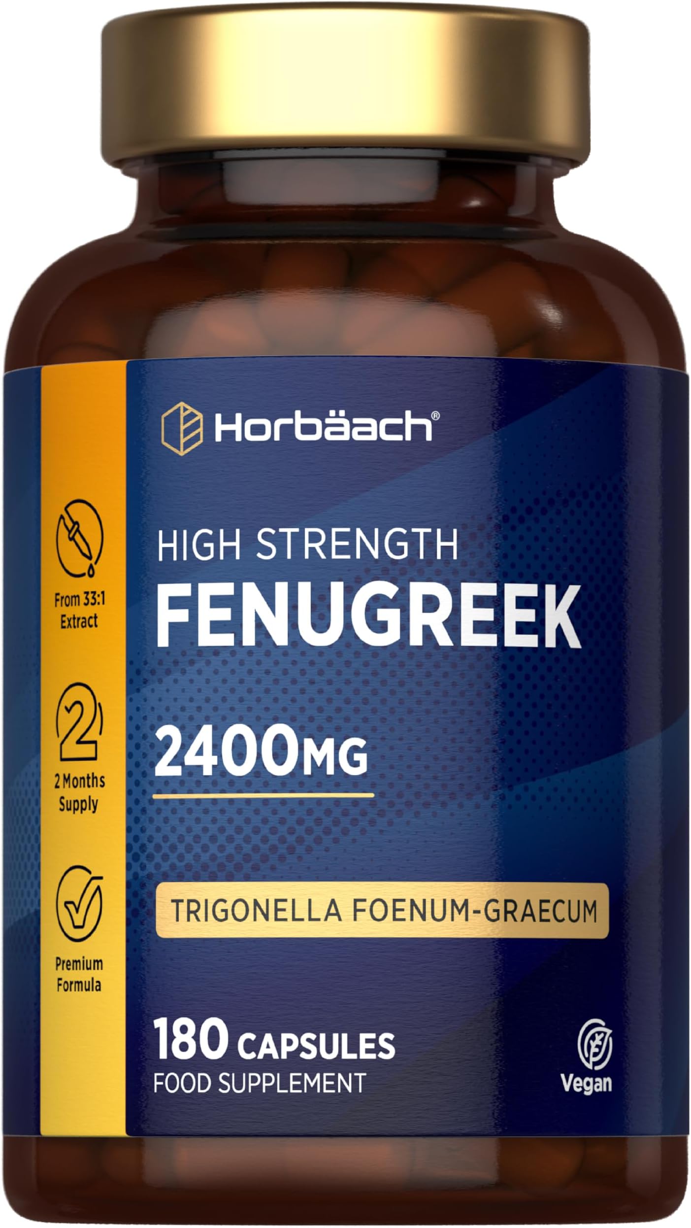 Fenugreek Capsules 2400mg - High Strength Fenugreek Seed Extract