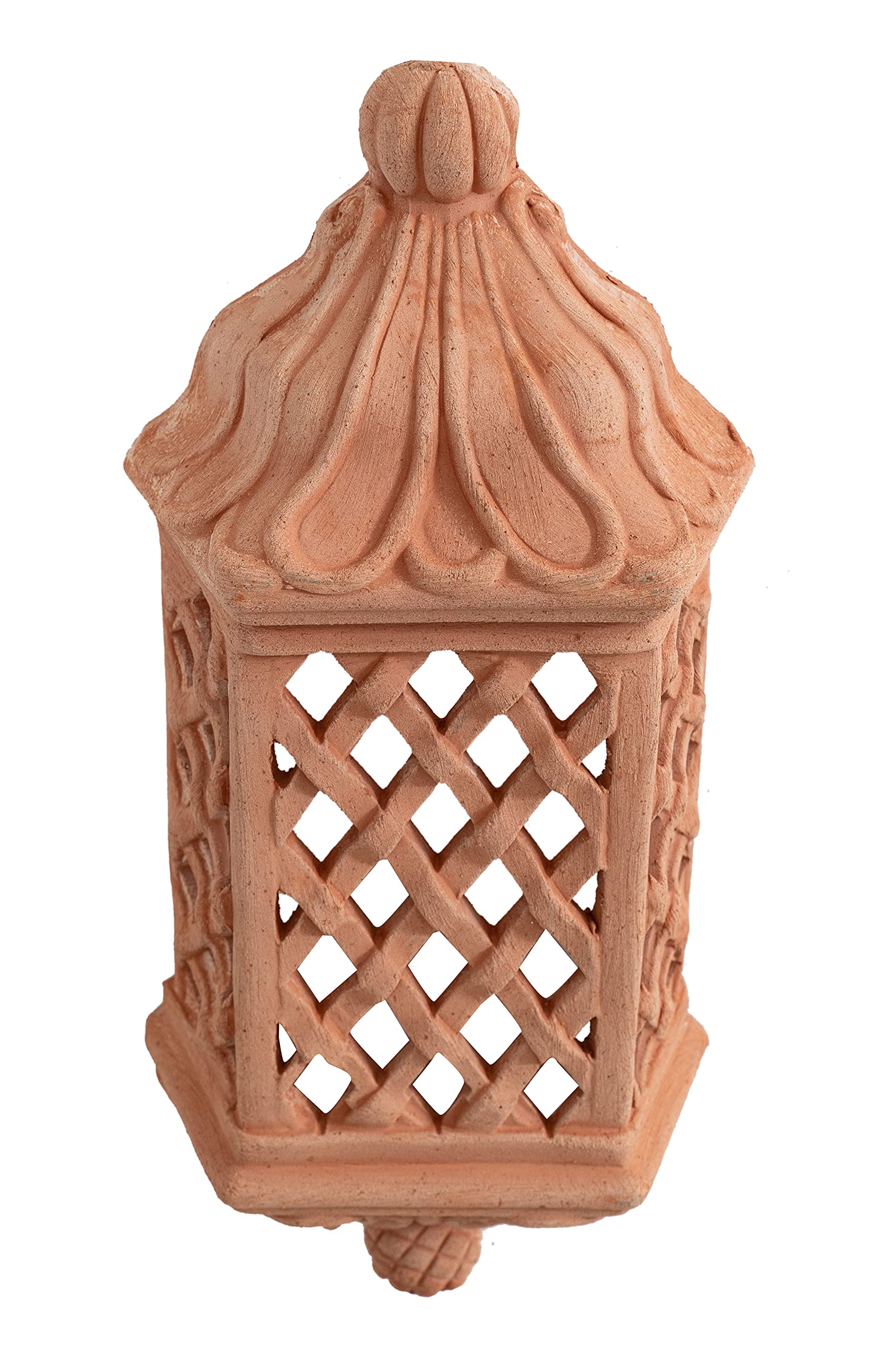 Biscottini Lanterne Exterieur Murale en Terre Cuite 21x11x49 cm | Lampe de Jardin Made in Italy | Lanterne Murale Exterieur