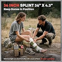 Vista 3 de 144 Pcs Advanced Trauma First Aid Kit - Emergency Camping Gear with Tourniquet, Compression Bandage, 36" Splint Portable Survival Gear for