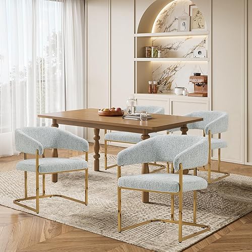 Miniatura 7 de Sillas de comedor tapizadas de 22 pulgadas de ancho, moderna silla de comedor con patas de metal que no se oxidan, sillas decorativas de mediados de