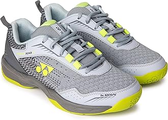 Velo 100-i Badminton Shoes | Made in India | Ideal for Badminton,Squash,Table Tennis,Volleyball | Non-Marking Sole | TRU Cushion | Ergo Shape | Hexagrip |