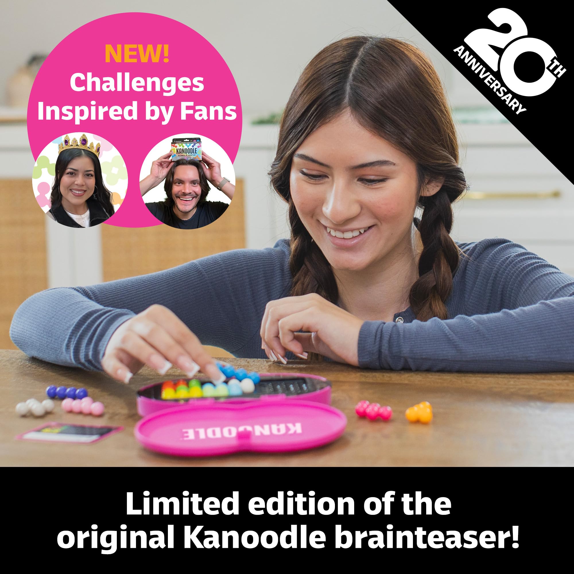 Educational Insights Kanoodle Fan Edition - 20th Anniversary (Magenta), Brain Teaser Puzzle ab 7 Jahren