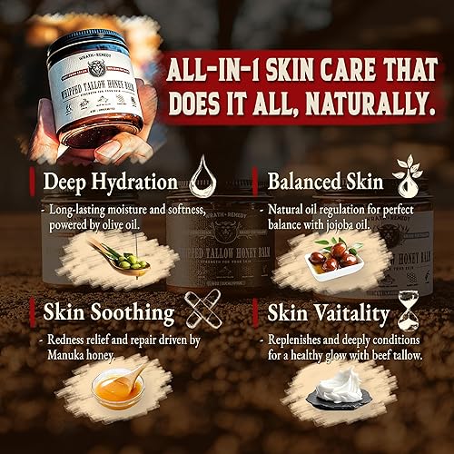 Miniatura 2 de Sarga de carne orgánica para la piel  4 onzas (sin perfume)  Sarga de carne alimentada con pasto para cara + cuerpo  Crema hidratante de bálsamo de