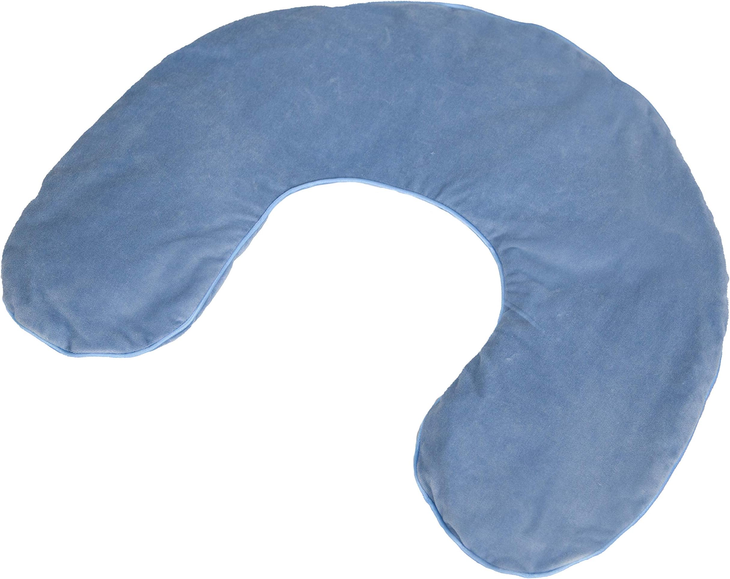 Microwaveable Crescent Wrap with Aromatherapy, Heating Pad for Neck and Shoulders, Neck Wrap with Soothing Lavender, Lemongrass, and Chamomile Herbs for Natural Stress Relief, Blue