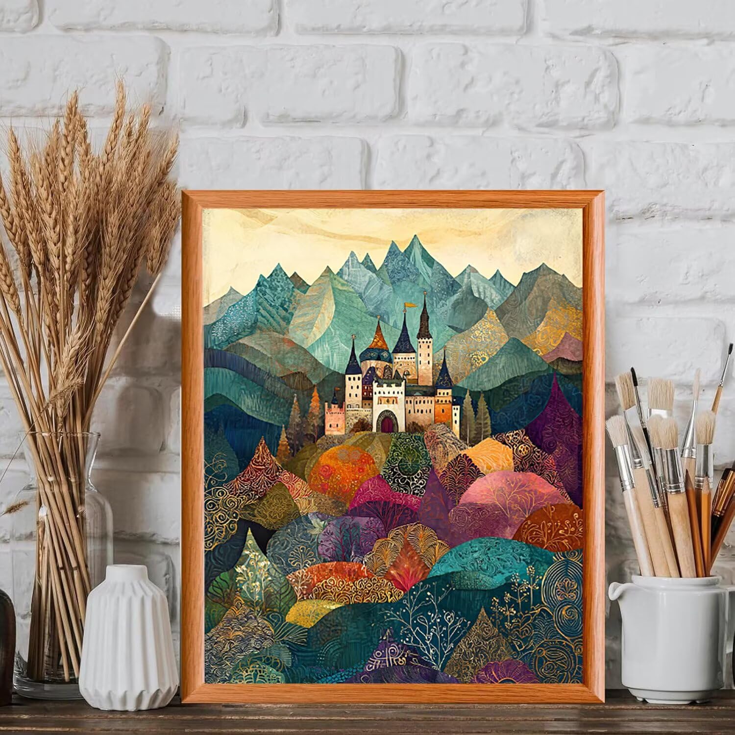WEISHIWE Dipingere con i Numeri Adulti Paesaggio del borgo, 80x100cm s-257 | Paint by Numbers Kit con Pennelli e Acrilico Pigmento, Fai da te Olio La Pittura di Numeri Kit, Decora la Casa, senza Cornice