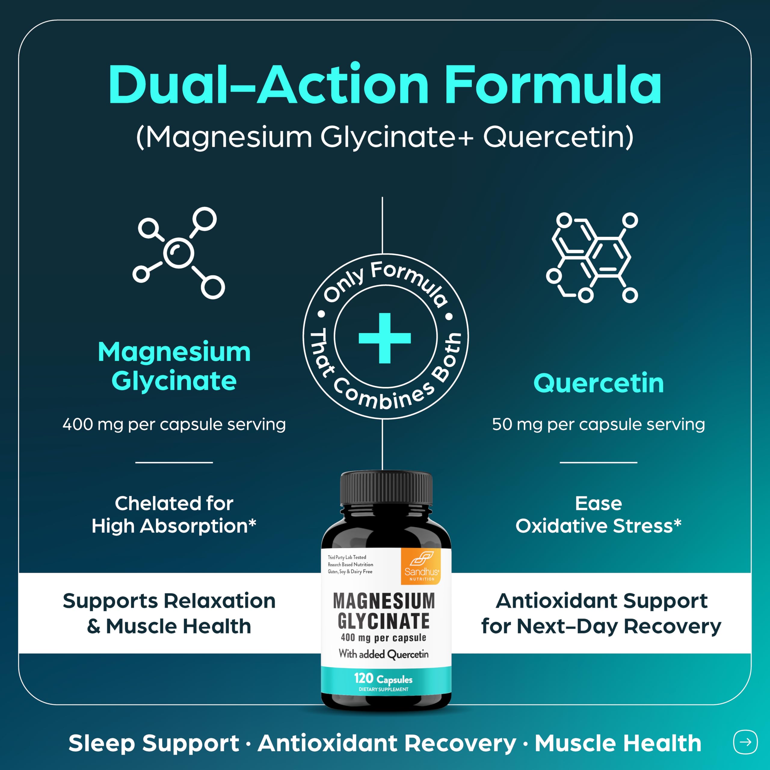 Magnesium Glycinate 400mg 240 Capsules for Good Sleep & Muscle Relaxation — Amazon image 3