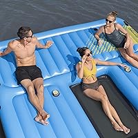 Vista 8 de Bestway Hydro Force Detachable Summer Slide Inflatable Activity Island with Cup Holders and Heavy Duty Handles for Easy Transport