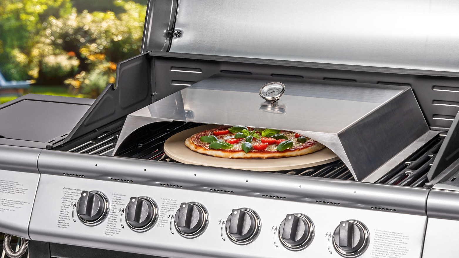 bremermann Pizzabox incl. thermometer voor grills incl. schep en