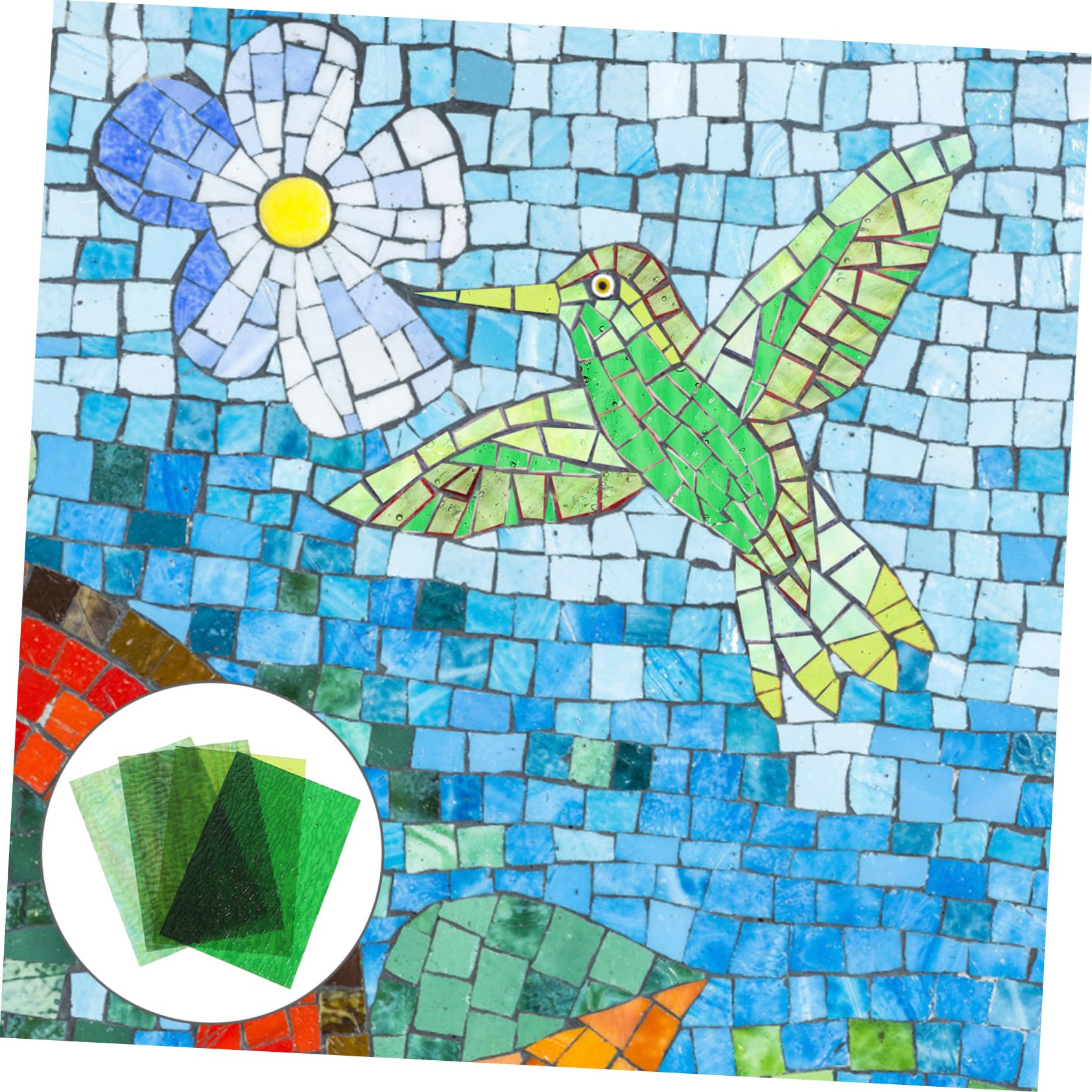 4 Pezzi Lastre Vetro Colorate per Mosaico Fai da Te Effetto Onde e Iridescente, Facili da Incastonare per Decorazioni Artistiche e Progetti Creativi