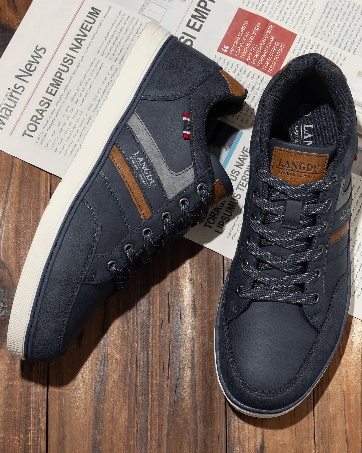 LANGDU Sneakers Uomo Scarpe da Ginnastica Casual Sportive Running Basse Scarpe all'Aperto 41-46