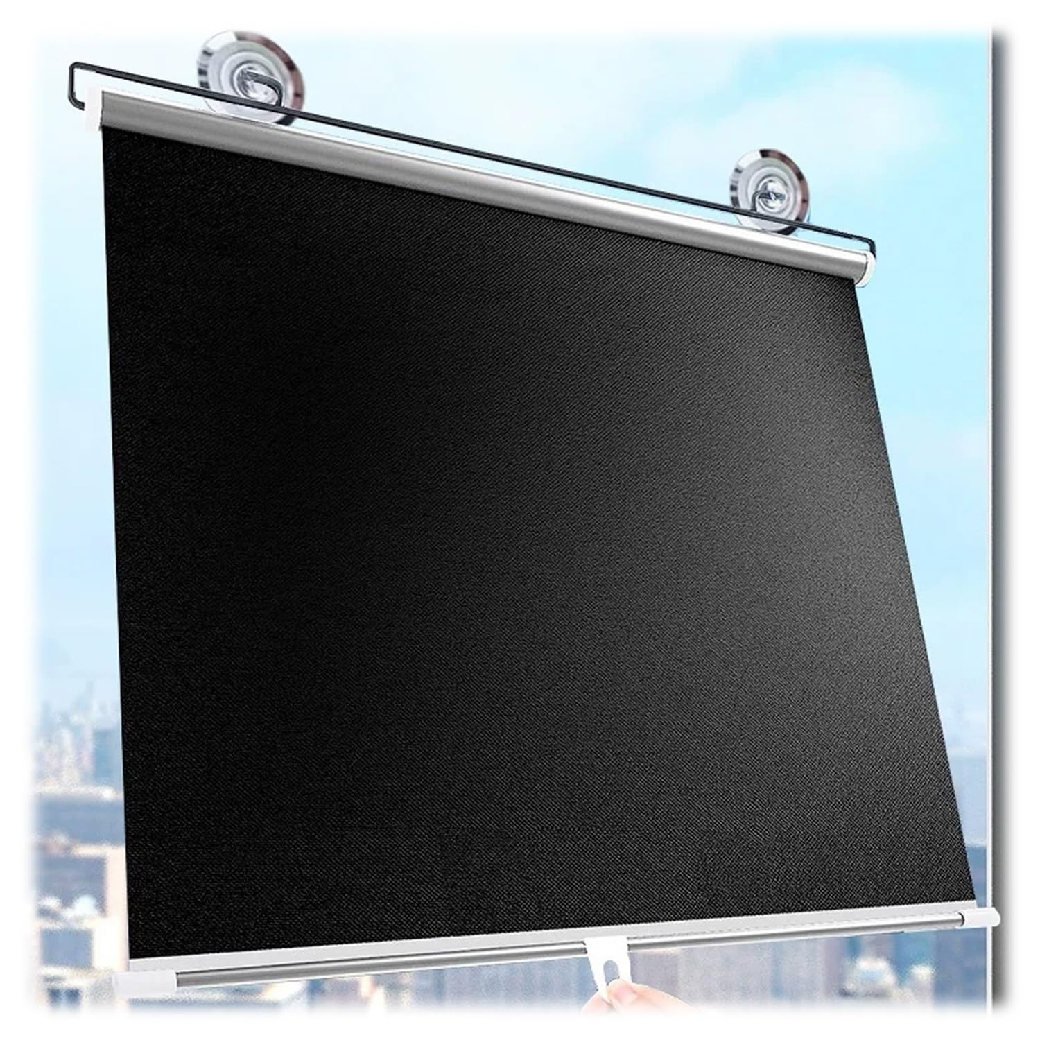 Générique Store Occultant À Ventouse Store Enrouleur Rétractable Portable 50x150 80x200cm Store À Rouleau Temporaire Rideaux D'intimité sans Perçage Pare-Soleil Isolant Thermique Amovible(72x170cm)