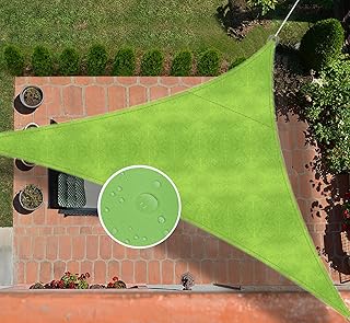 Insun 95% Sunscreen Anti UV Water Resistance Oxford Cloth Triangle Sun Shade Sail Awning Shade for Outdoor Garden Patio Party Grass Green 12'x12'x12'