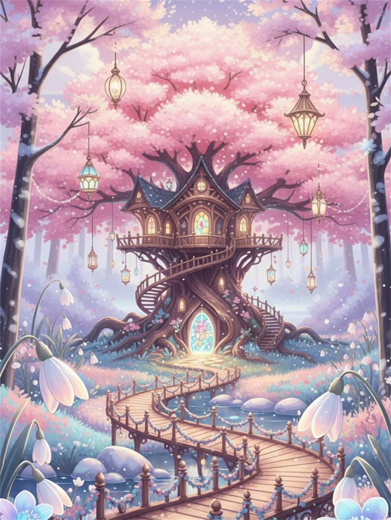 Puzzle 1314 Piezas Adultos Puente casa del árbol, Rompecabezas Adultos Dificil 75x50cm, Estimula la Concentración y Antiestrés, Juego de Habilidad para Toda la Familia