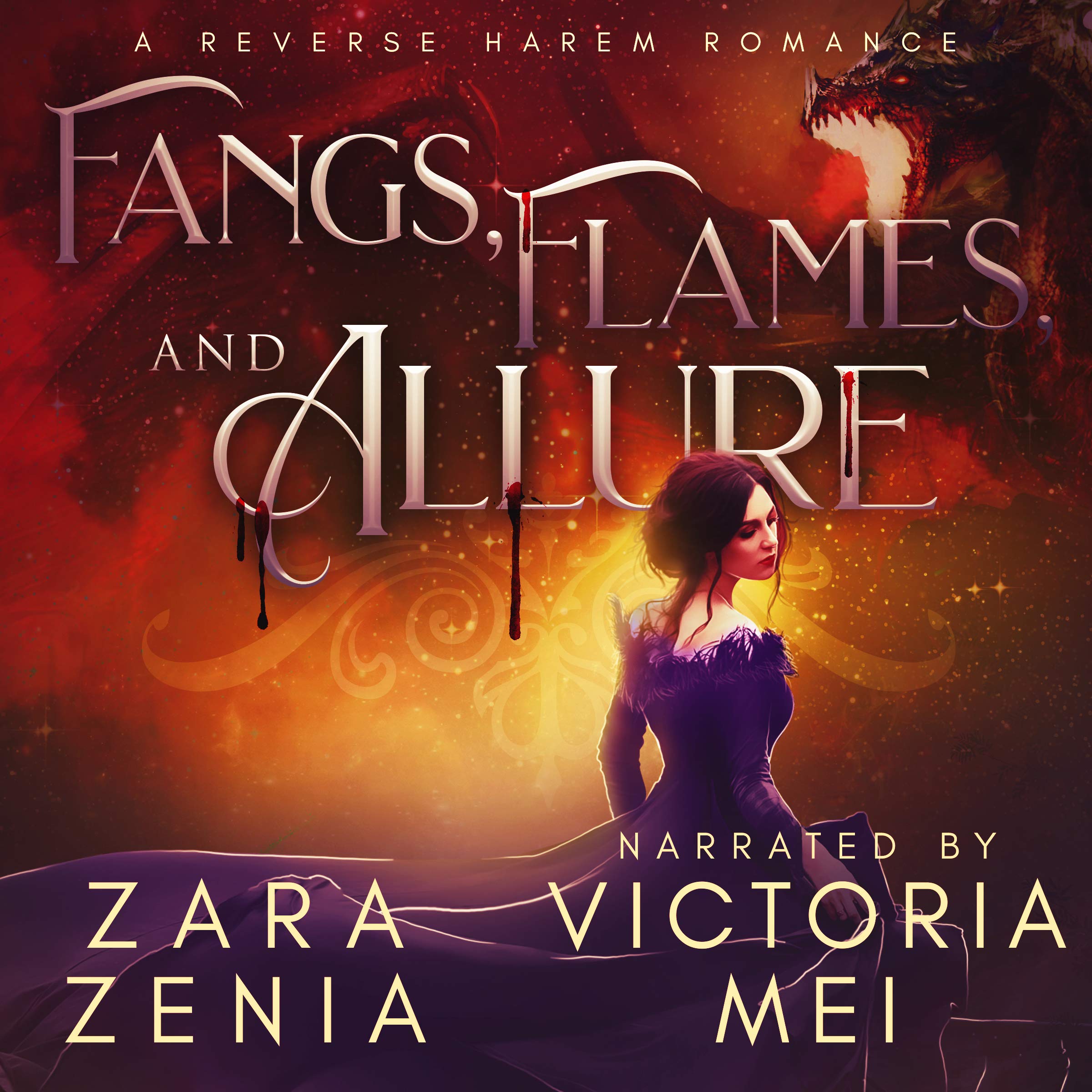 Cover art for Fangs, Flames, and Allure: A Reverse Harem Romance