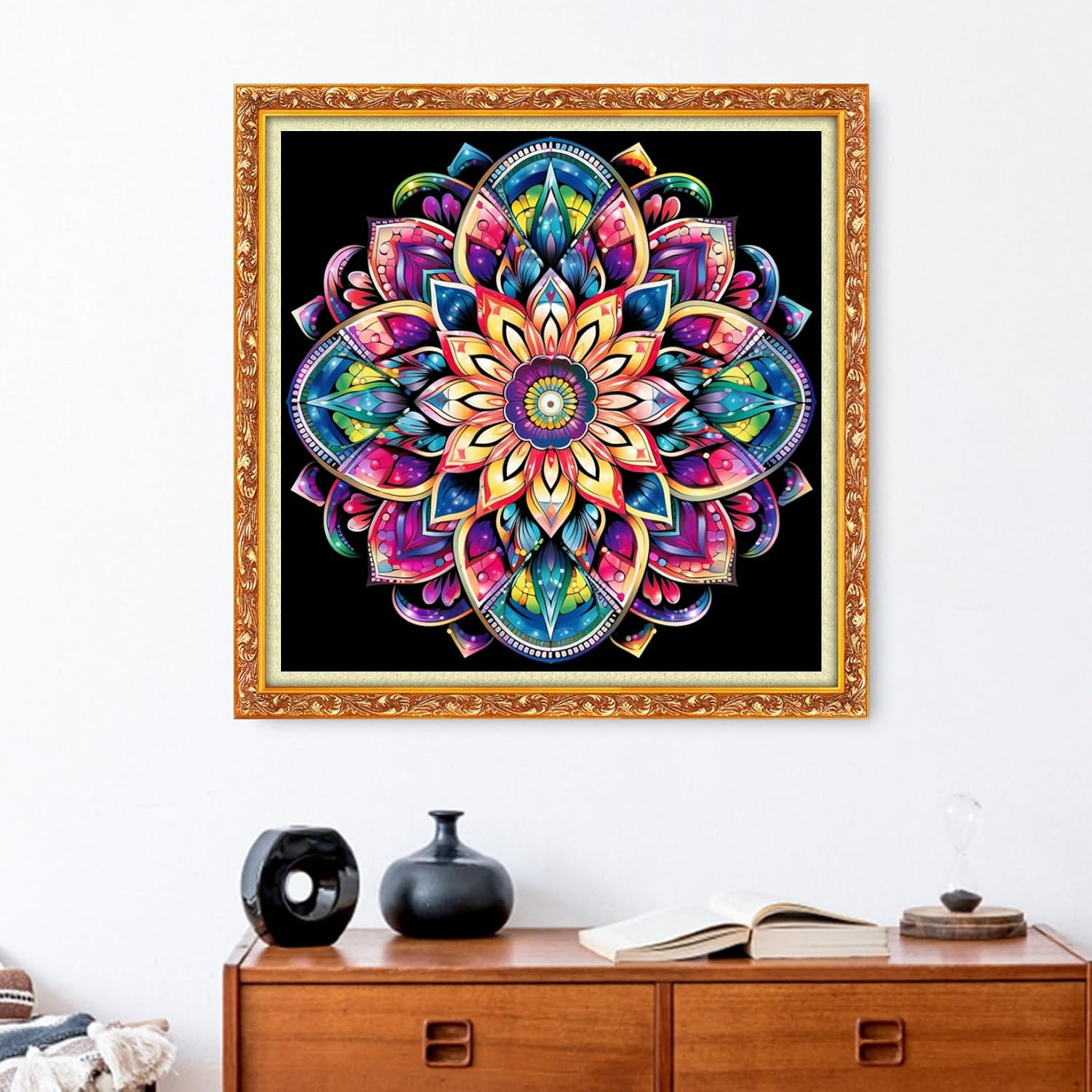 Funxvoot Stamped Cross Stitch Kits Beginners Full Range of Embroidery Kits for Adults 11CT Embroidery Patterns Needlepoint Kits Printed Cross Stitch Kits-Colorful Mandala 18x18 inch