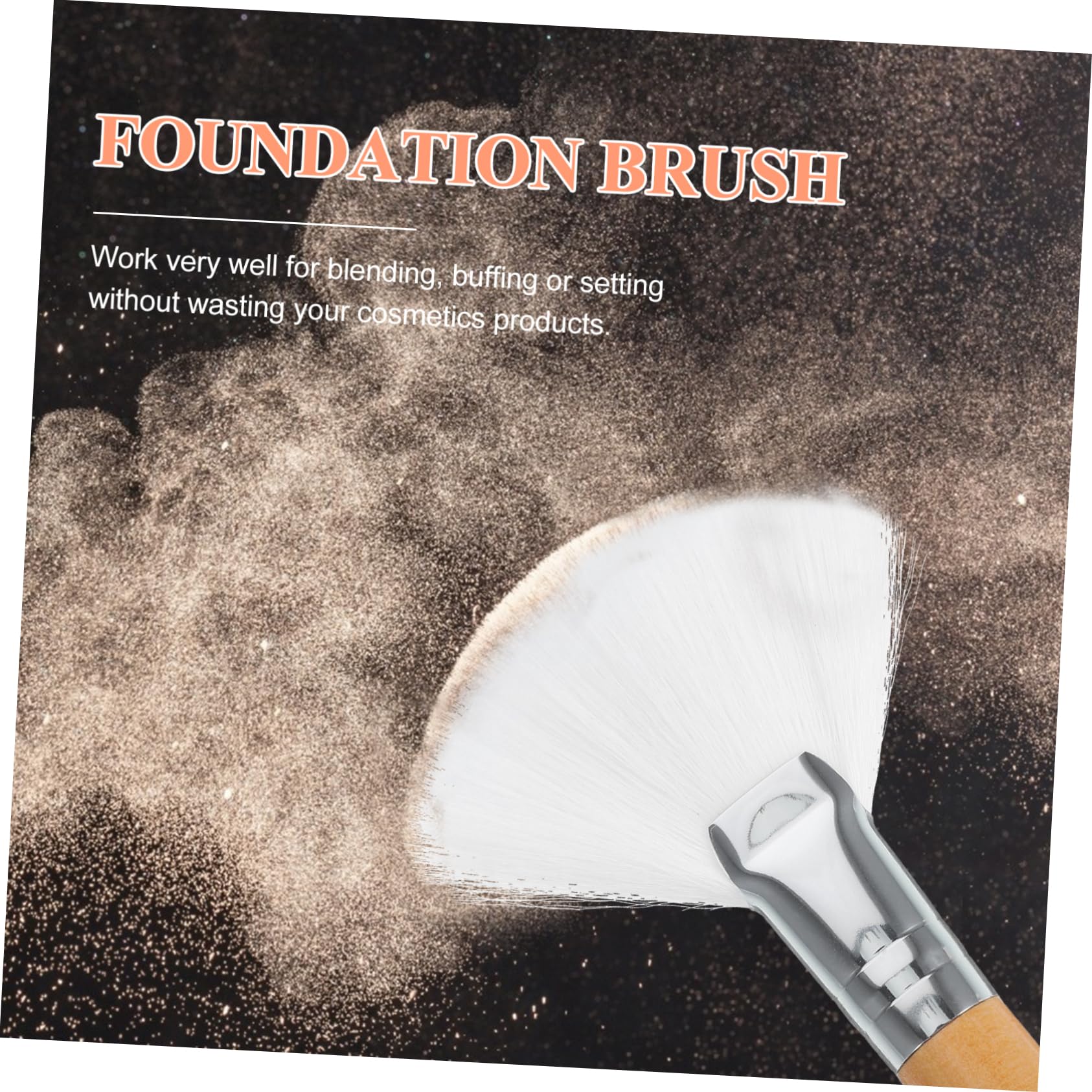 BIUDECO Fan Makeup Brush Set 2pcs Large Size for Face Highlighting Blush Dual-ended Makeup Brush and Sponge Cleaner