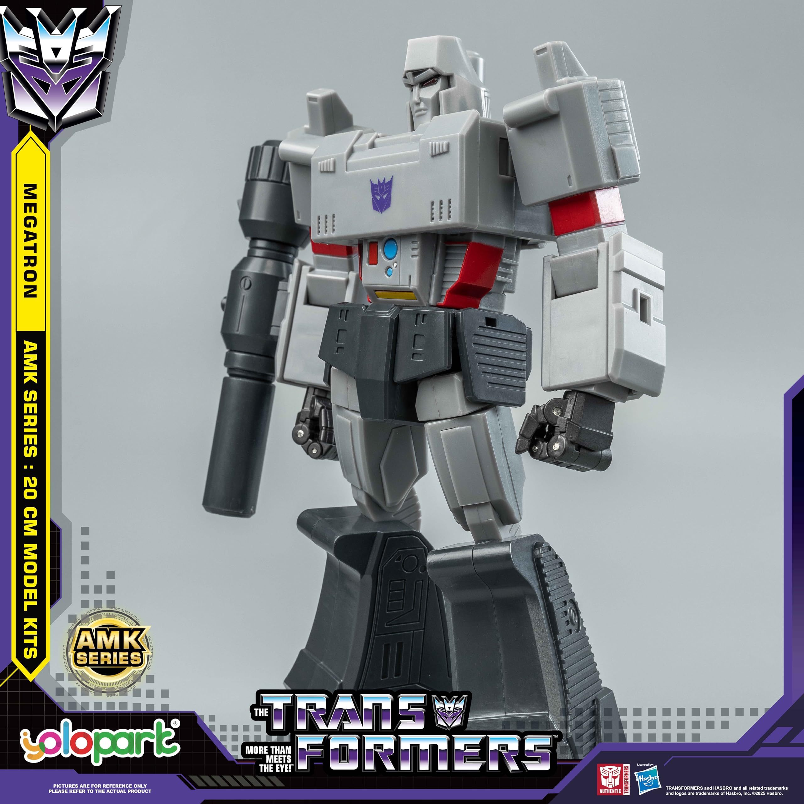 YOLOPARK Megatron Transformer zabawki, seria AMK, 20 cm, wysoce przegubowe figurki akcji Transformers G1 z bronią, dla dorosłych, chłopców i dziewcząt, bez przekształcania
