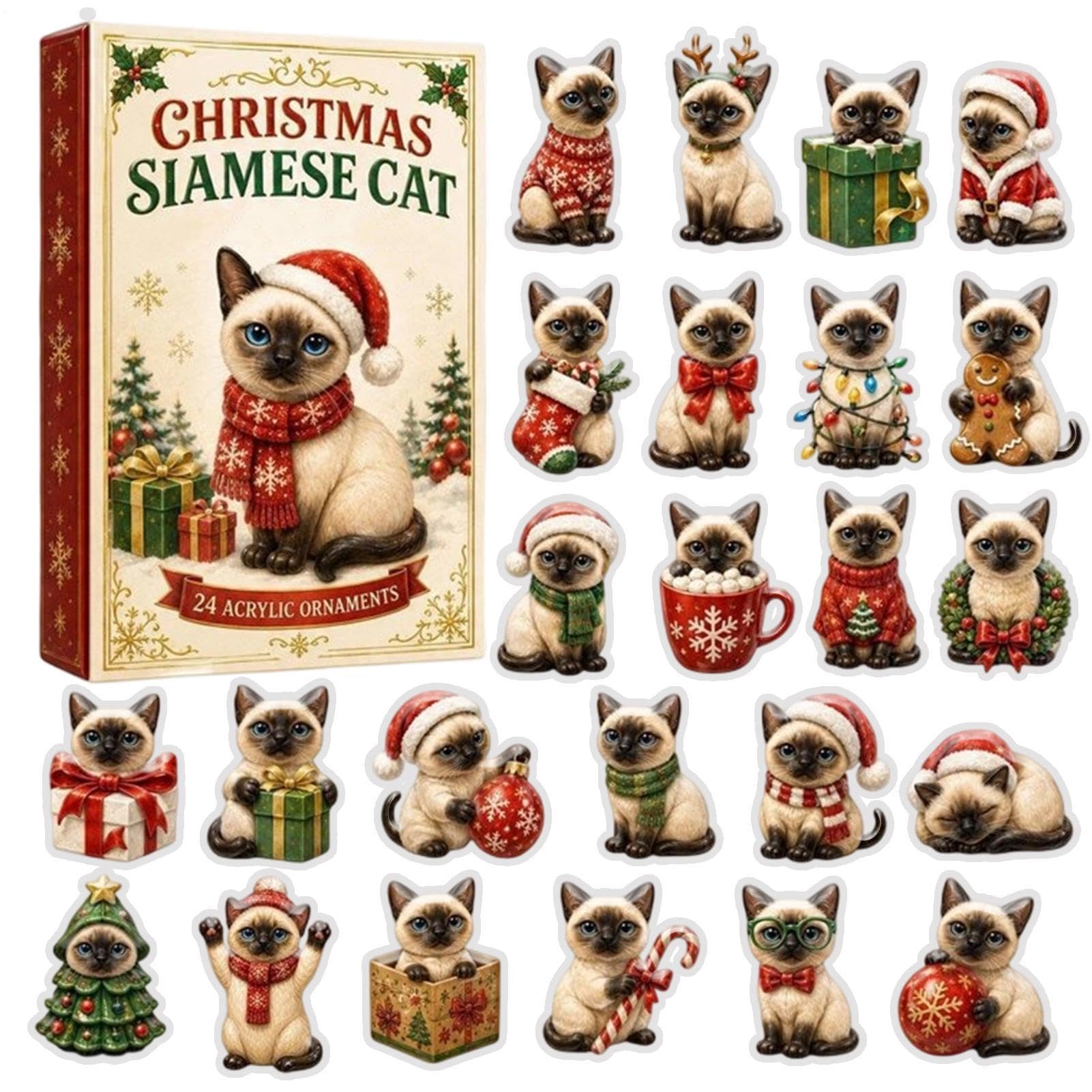 Adventskalender Countdown bis Weihnachten 2D flache Acrylplatte mit | Weihnachtsschmuck-Countdown-Kalender für Weihnachten, Camping, Bauernhof, Zuhause, Wand, B