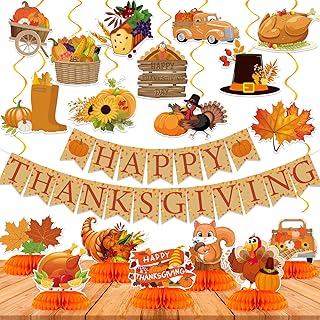 Thanksgiving Decor Supplies Turkey Thanksgiving Decorations Hanging Thanksgiving Party Decorations for Office,Classroom,Home Decor