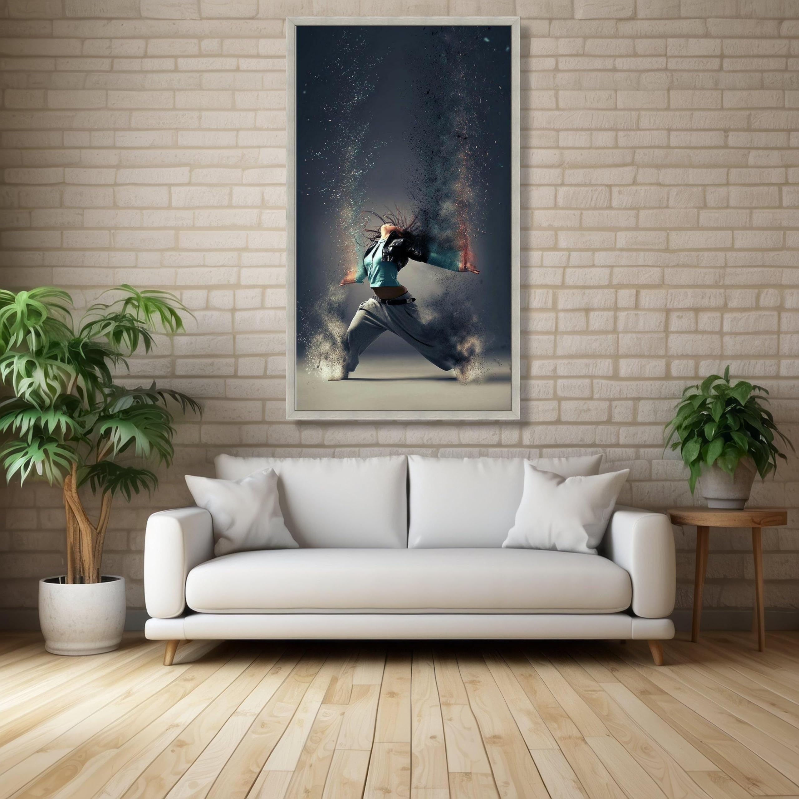 TONGYINLI Quadro su tela con ballerino hip hop, poster e stampe con esplosione di energia astratta, quadri da parete in stile nordico, decorazioni da parete per la casa (80x140 cm/senza cornice)