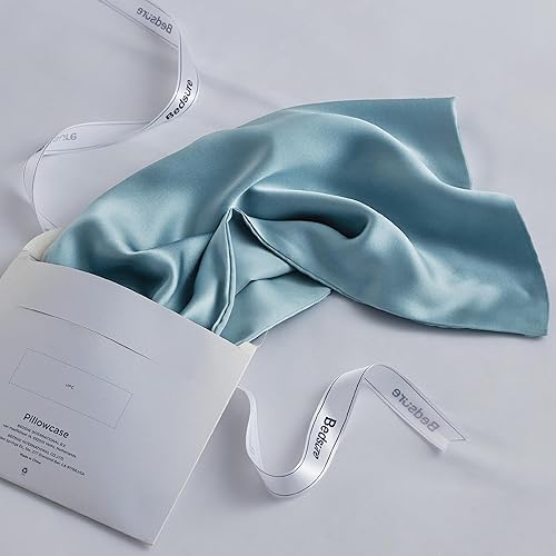 Miniatura 6 de Bedsure Funda de almohada de seda para cabello y piel, funda de almohada de seda de morera azul, fundas de almohada de seda tamaño estándar, regalos