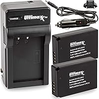 Vista 1 de Ultimaxx AC/DC Home y cargador con 2 baterías LP-E12 de repuesto para LP-E12 compatible con Canon EOS-M, EOS M2, EOS M10, EOS M50, EOS M50 Mark II