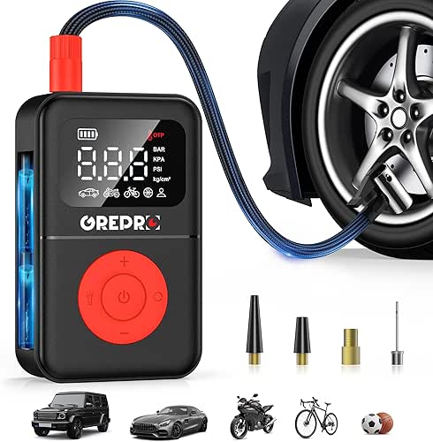 GREPRO Tire Inflator Portable Air Compressor, 160 PSI Portable Air