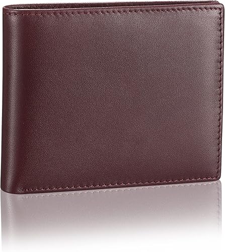 Miniatura 4 de Funda de piel para tarjetas de visita para hombres y mujeres, piel de becerro italiana, Piel de becerro Burdeos, Minimalista