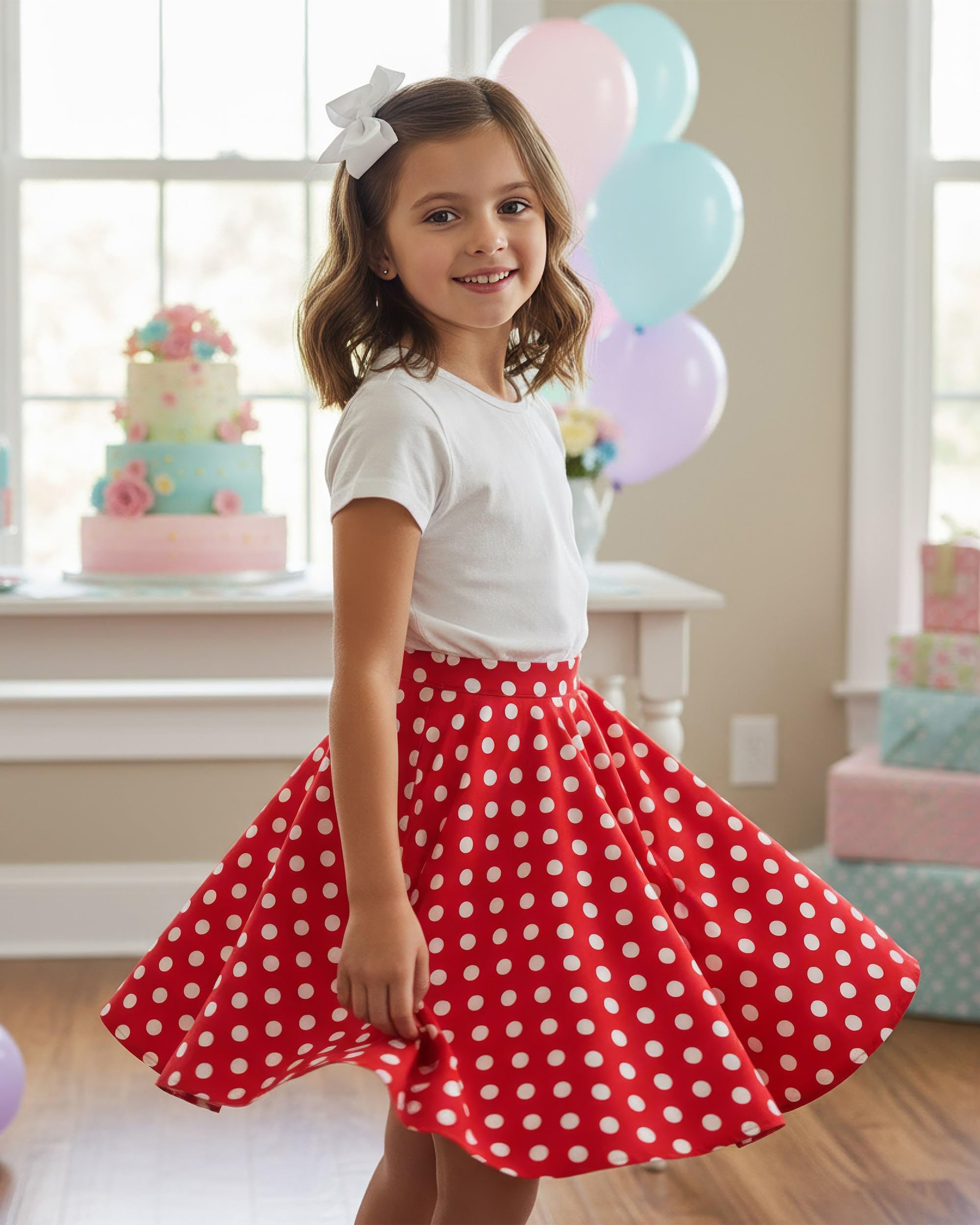 BlackButterfly Enfants Vintage Rockabilly Cercle Complet Années 1950 Jupe de Fille