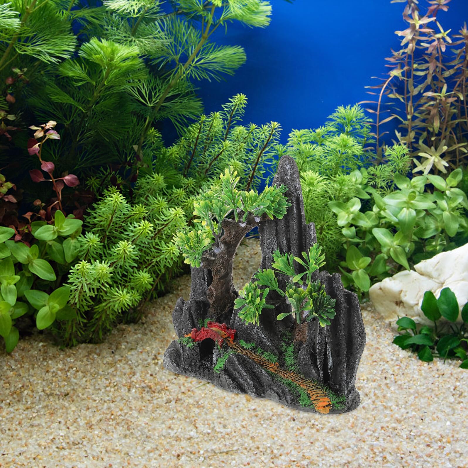 SUPVOX Decorazione Acquario Roccia Resina Piccola per Paesaggio Subacqueo Statua Rocciosa Compatibile con Acquari di Diverse Dimensioni Accessorio per Ambienti d Acqua e Salata