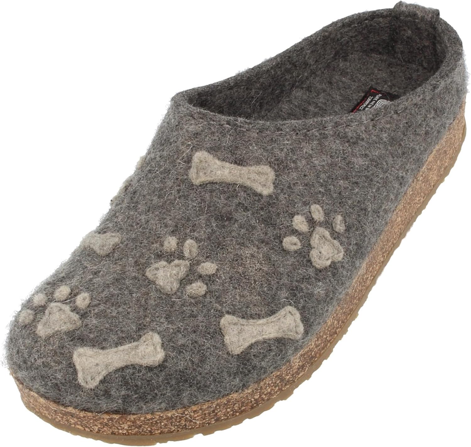 HAFLINGER Doodle Felt Clogs Mules Shoes Dog Motif Unisex