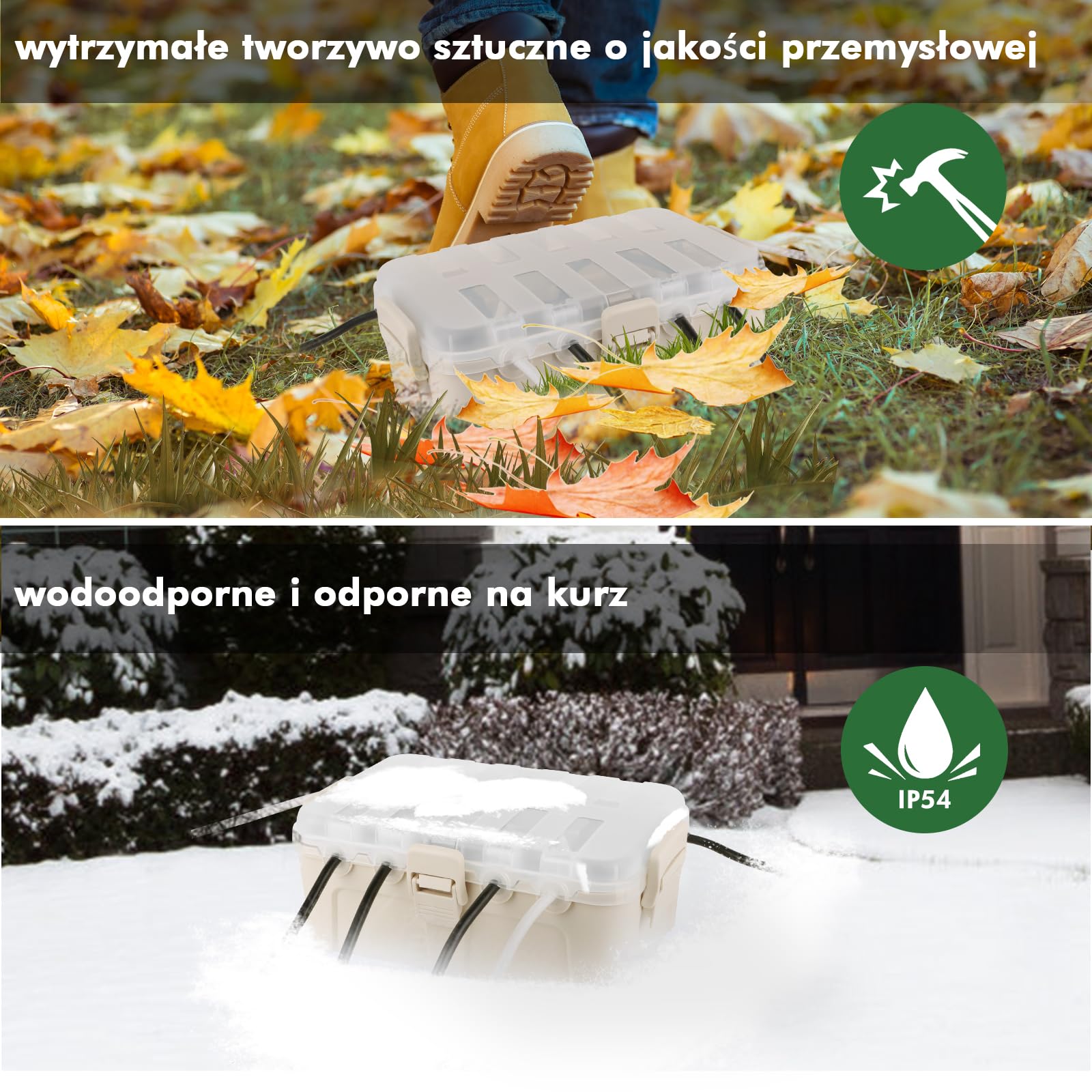 RESTMO Bardzo duża wodoszczelna skrzynka na kable, IP54 użytku na zewnątrz