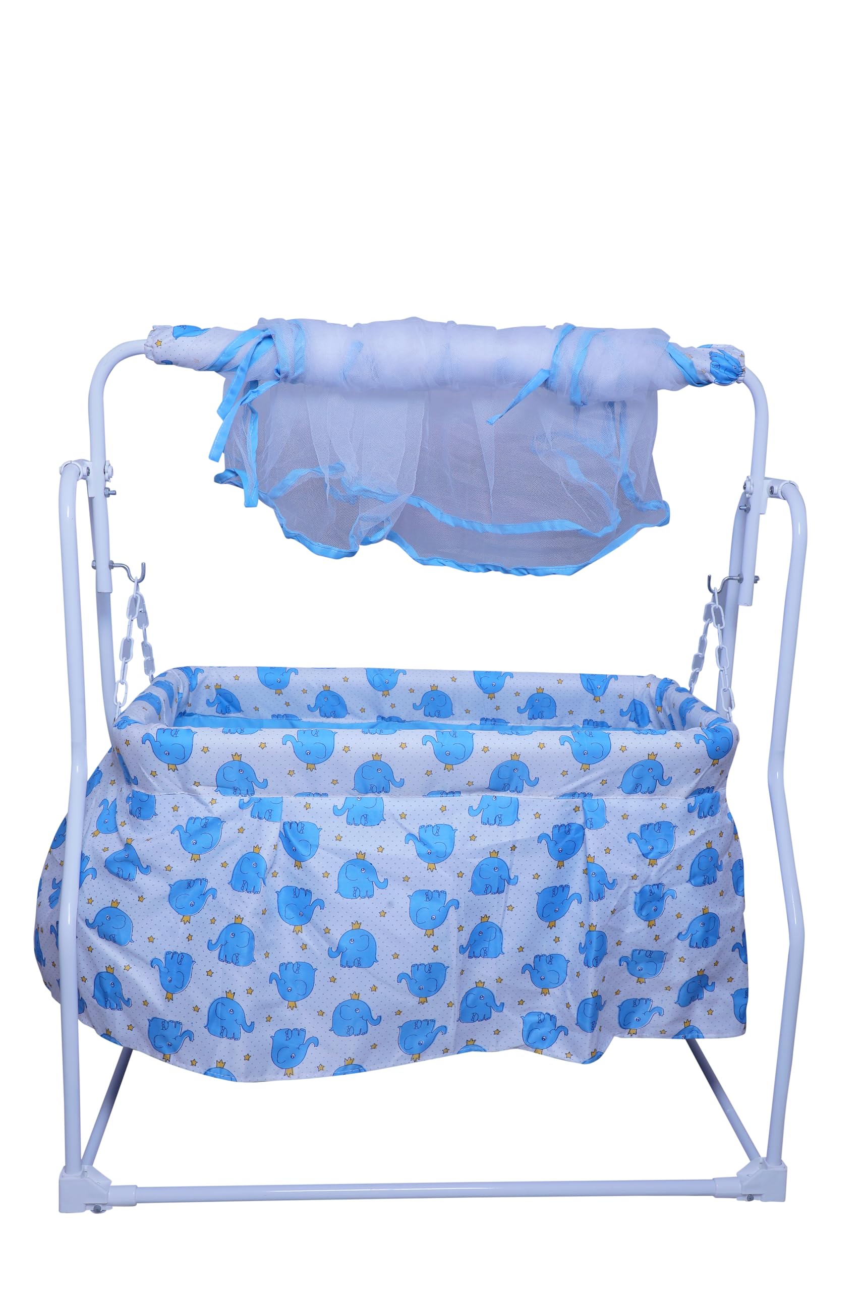 TOYZOID New Born Cozy Smart Crib,Cradle with Swing, Jhula with Mosquito Net,Baby Palna,Sturdy and Safe for 0-8 Months - Alloy Steel, Blue. - Image 5 thumbnail