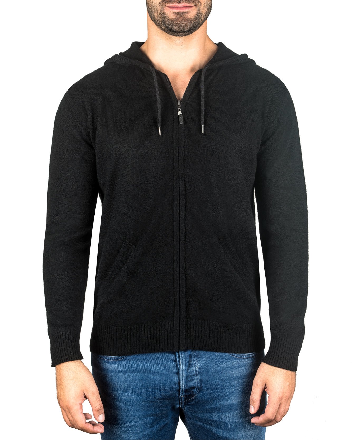 Hoodie | Sudadera con Capucha et Cremallera para Hombre 100% De Cachemira