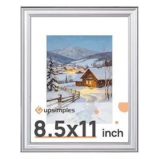 upsimples 8.5 by 11 Picture Frame, Vintage Frames Decor, 1Pack Silver - Amazon product rated Grade B