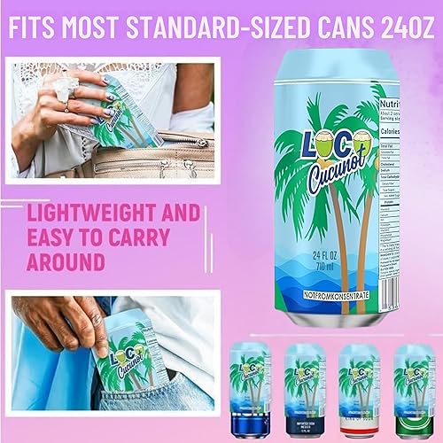 Miniatura 3 de BeerSkin Skywin - Funda de silicona para latas, cubierta para latas de bebidas, 24 oz (24.0 fl oz) disfrazándola como una lata de refresco (azul)