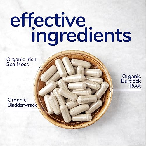 Miniatura 5 de Her Own Cápsulas de musgo marino irlandés, raíz de bardana, vejiga, desintoxicación, metabolismo, apoyo inmunológico, salud de la piel, apoyo