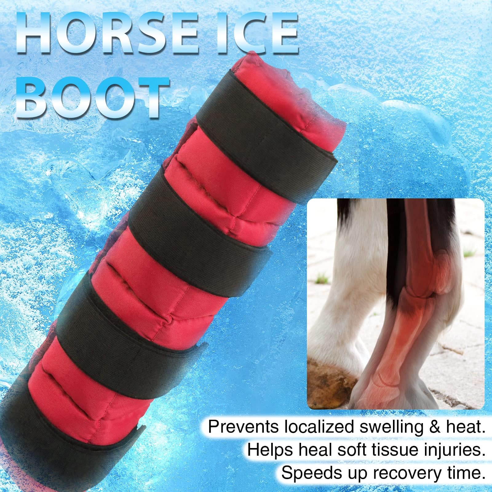 Harrison Howard Bota de hielo para caballo-rojo
