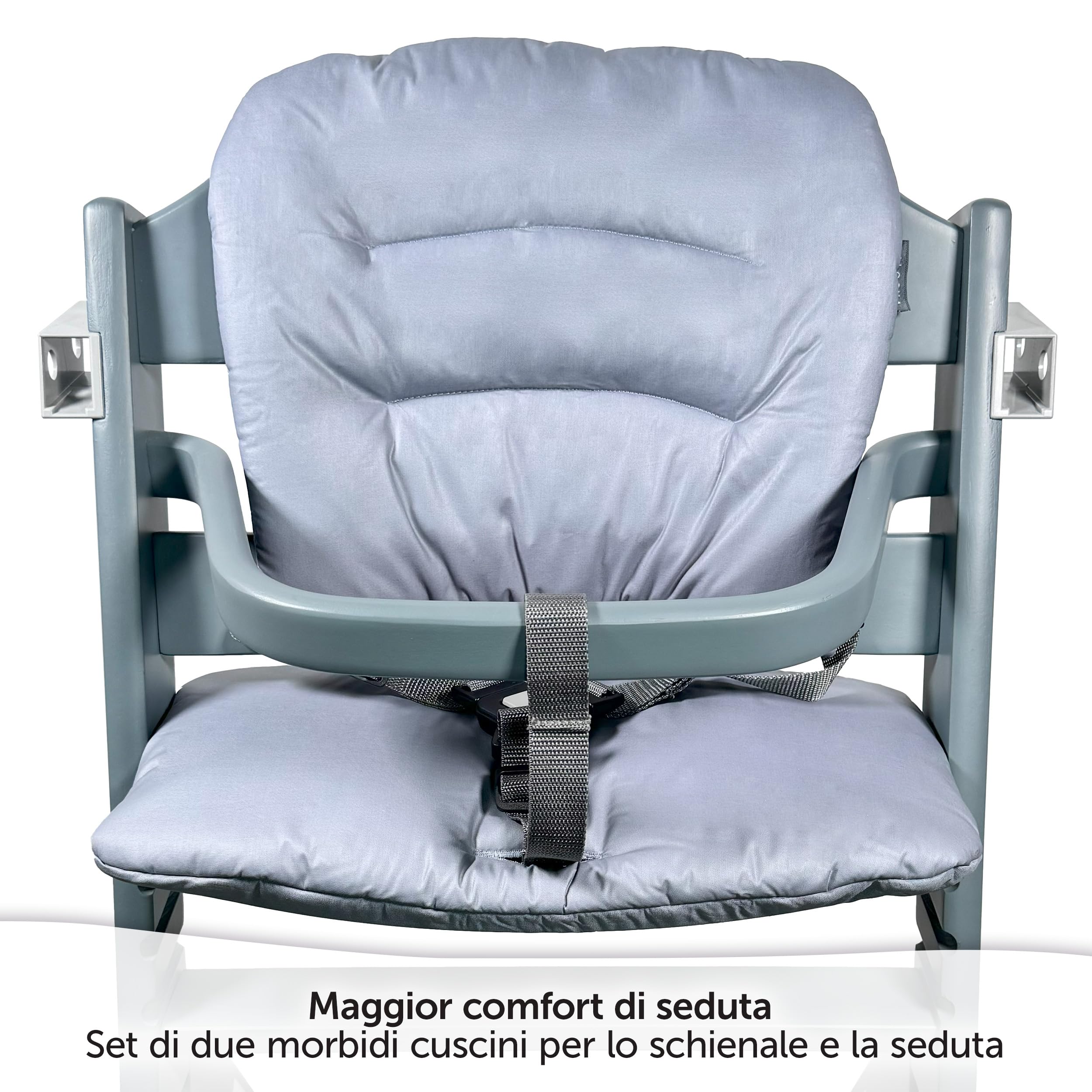 LaLoona Cuscino Seduta Seggiolone Pappa Per Safety 1st/Bebeconfort Timba - Cuscino Seggiolone Pappa Bimbo 2 Pezzi, OEKO-TEX Standard 100, Lavabile in Lavatrice - Grigio