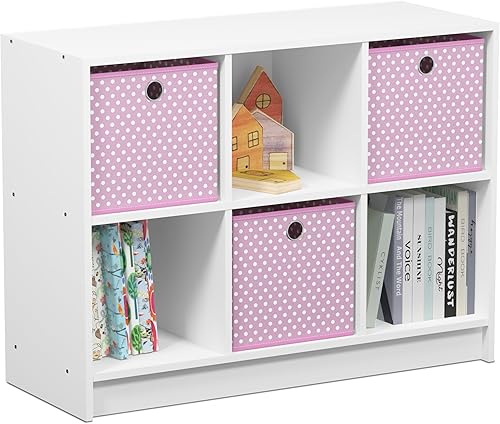 Miniatura 35 de Furinno Organizador Básico de Estantería de Almacenamiento de Cubos 3x2 con Contenedores, Roble Francés Gris/Negro Roble francés gris/negro.,Ámbar