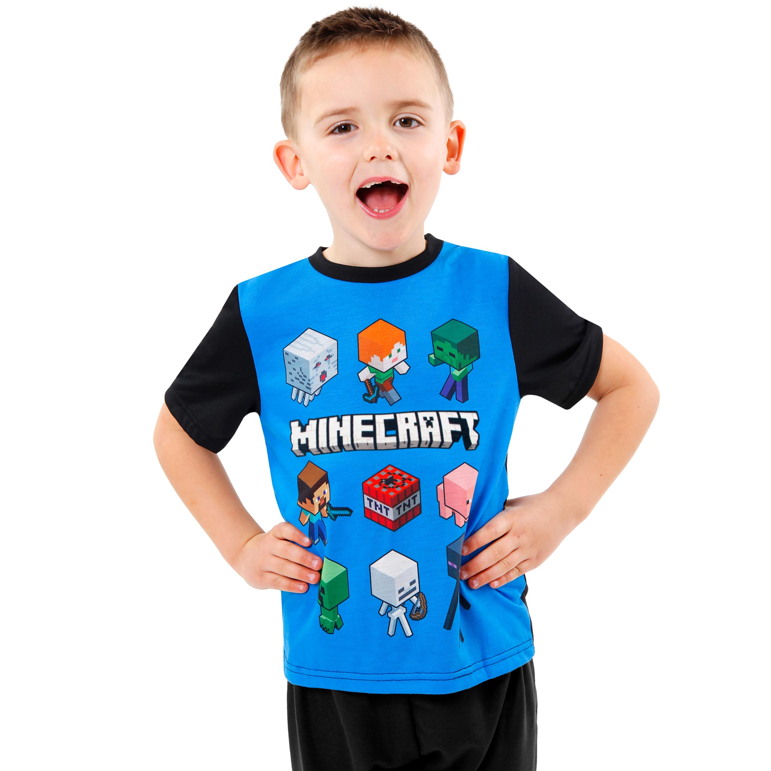 MINECRAFT Pigiama Gioco Pigiami Ragazzo | Pigiamone Corto per Ragazzi