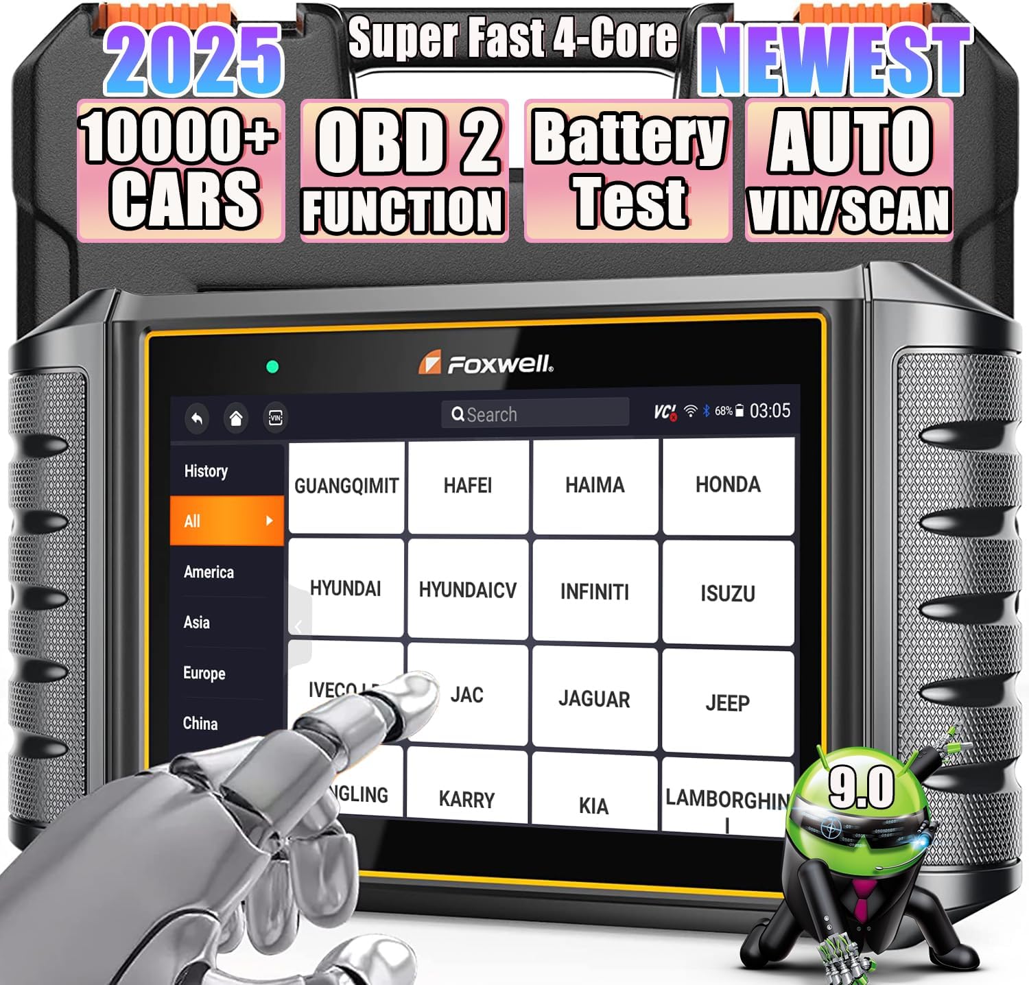 OBD2 Scanner FOXWELL NT706 Diagnostic Tool with Check Engine/ABS/SRS(Airbag Scanner)/Transmission, Car Code Reader Scan Tool for All Vehicles,Battery Test, WiFi Free Update, English/Spanish Ver.Global Recycled StandardGlobal Recycled StandardGlobal Recycled Standard