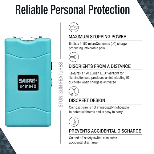 Miniatura 2 de SABRE Pistola de aturdimiento 2 en 1 con linterna LED pistola de aturdimiento de autodefensa con carga dolorosa de 1160 C 120 lúmenes batería